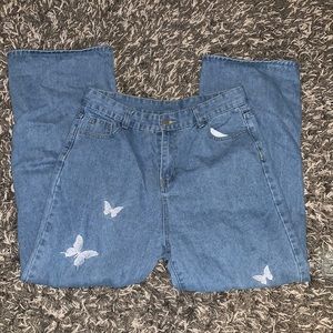 ROMWE Butterfly Jeans Size XL